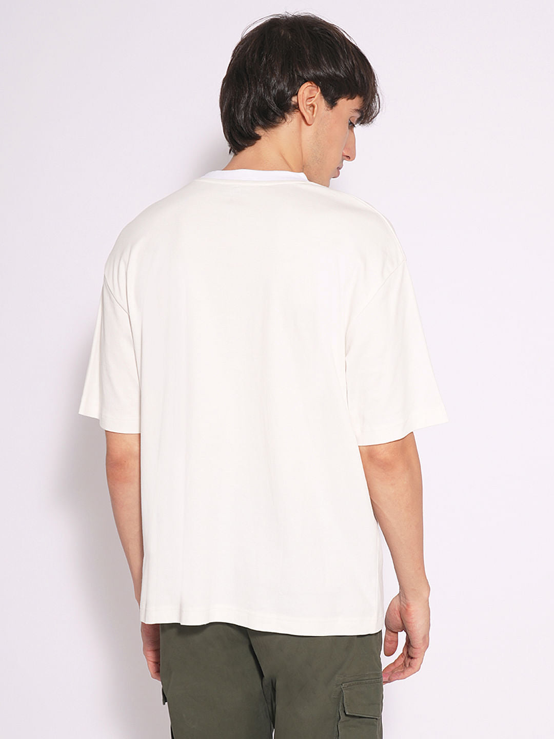 White Oversized Logo Print T-Shirt