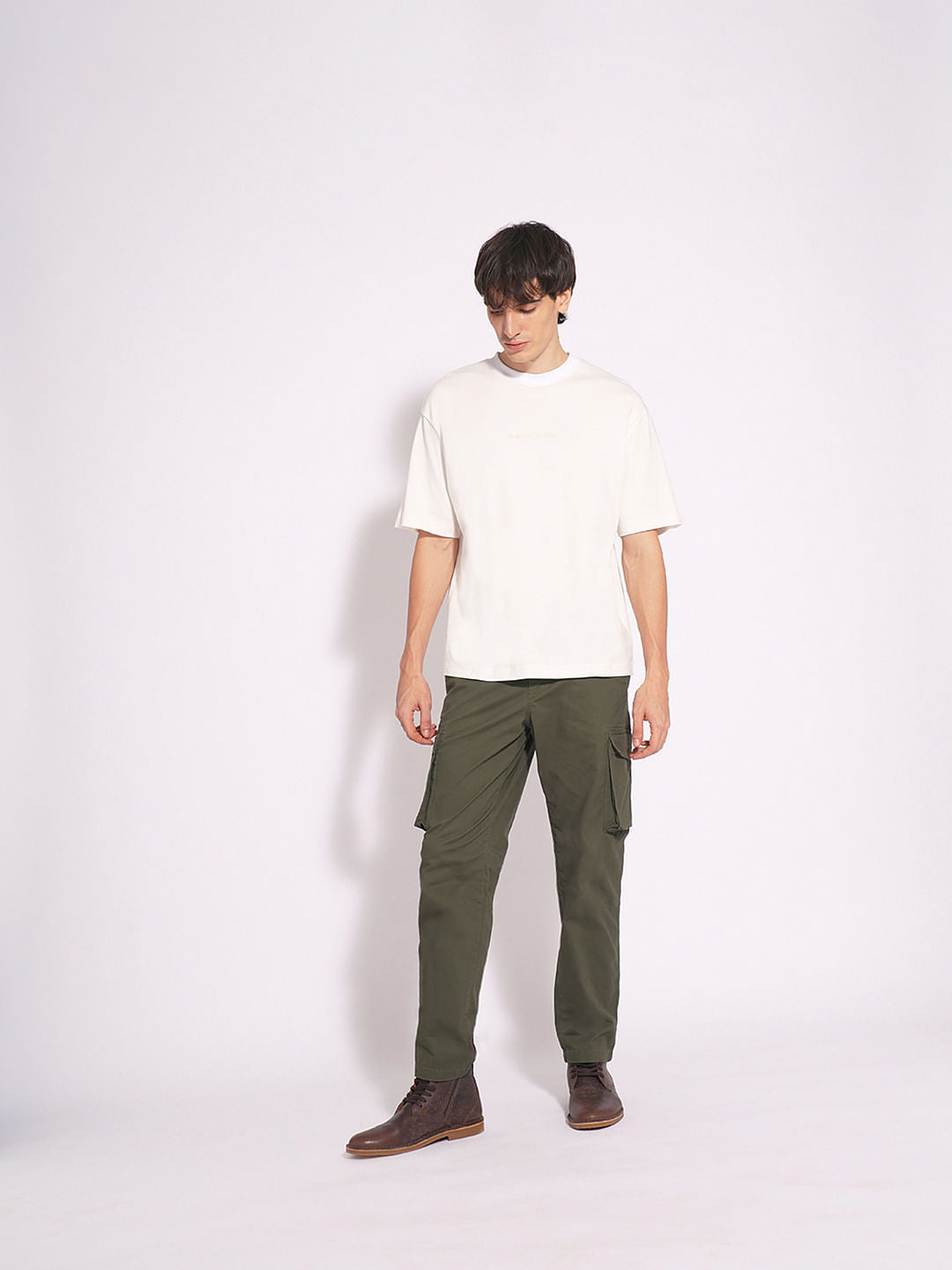 White Oversized Logo Print T-Shirt