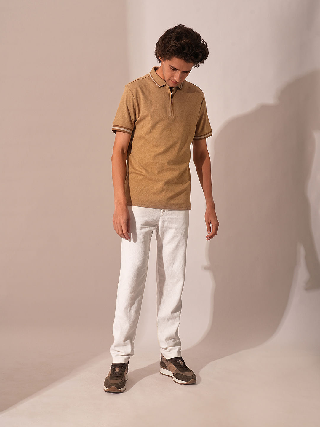 White Mid Rise Linen Pants