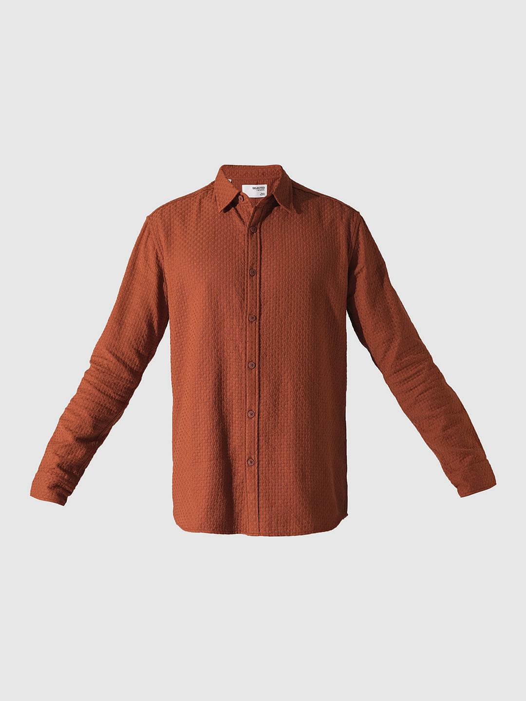 Rust Textured Cotton Shirt