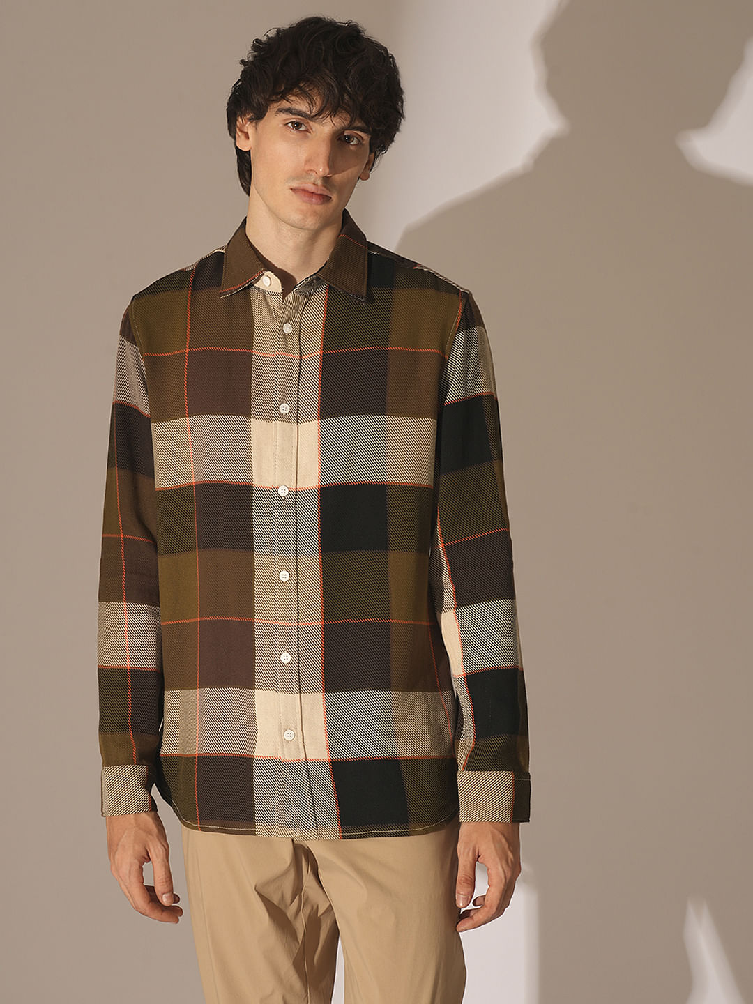 Green Check Cotton Shirt