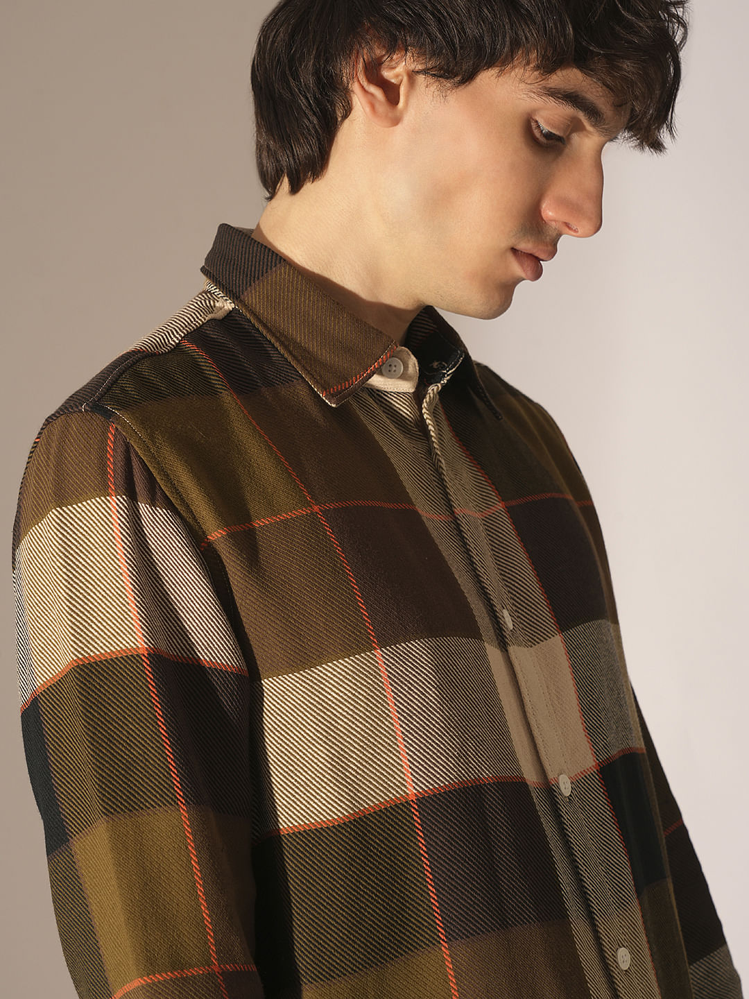 Green Check Cotton Shirt