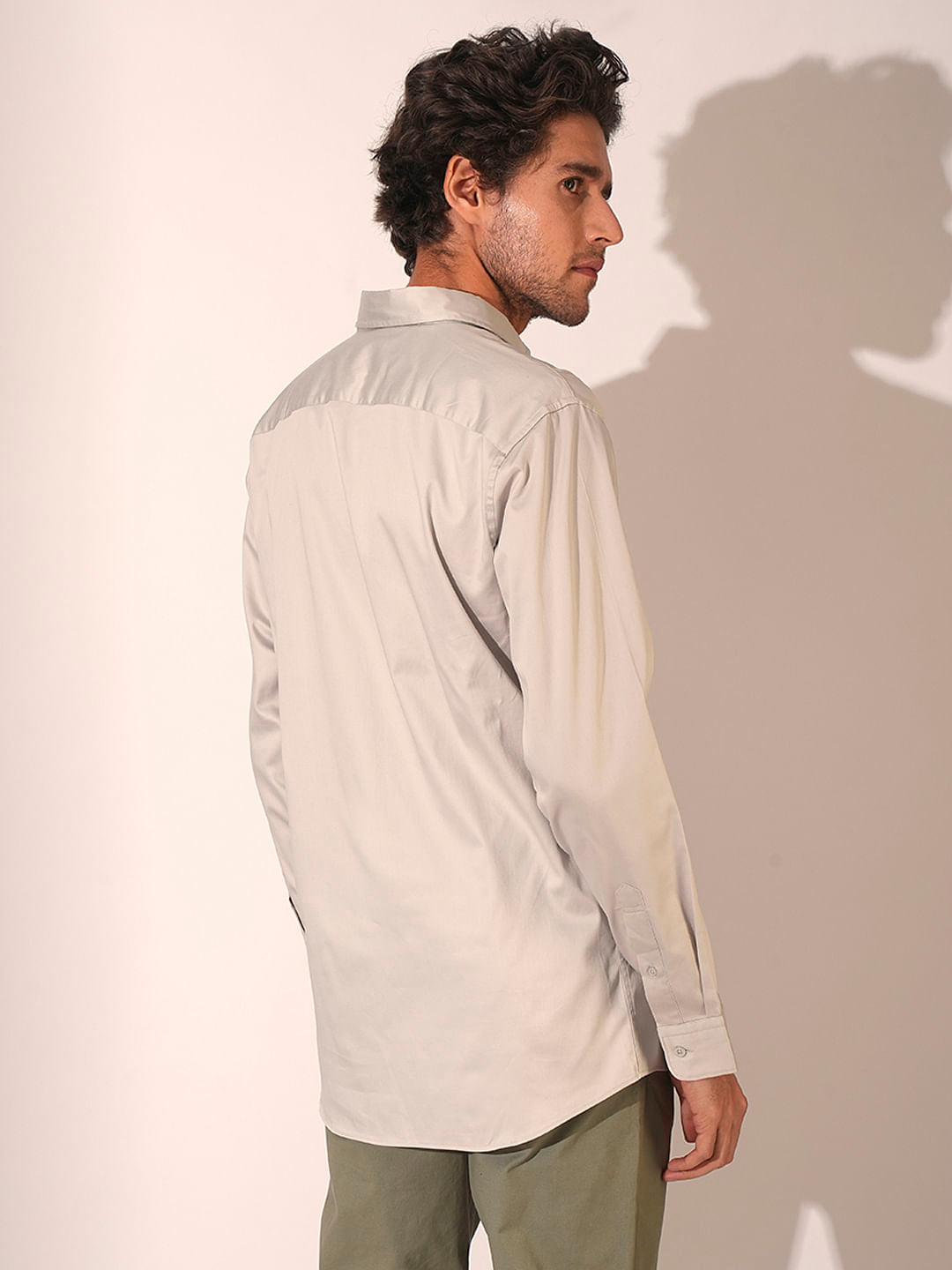 Grey Cotton Formal Shirt