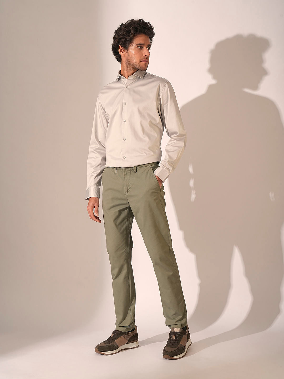 Grey Cotton Formal Shirt