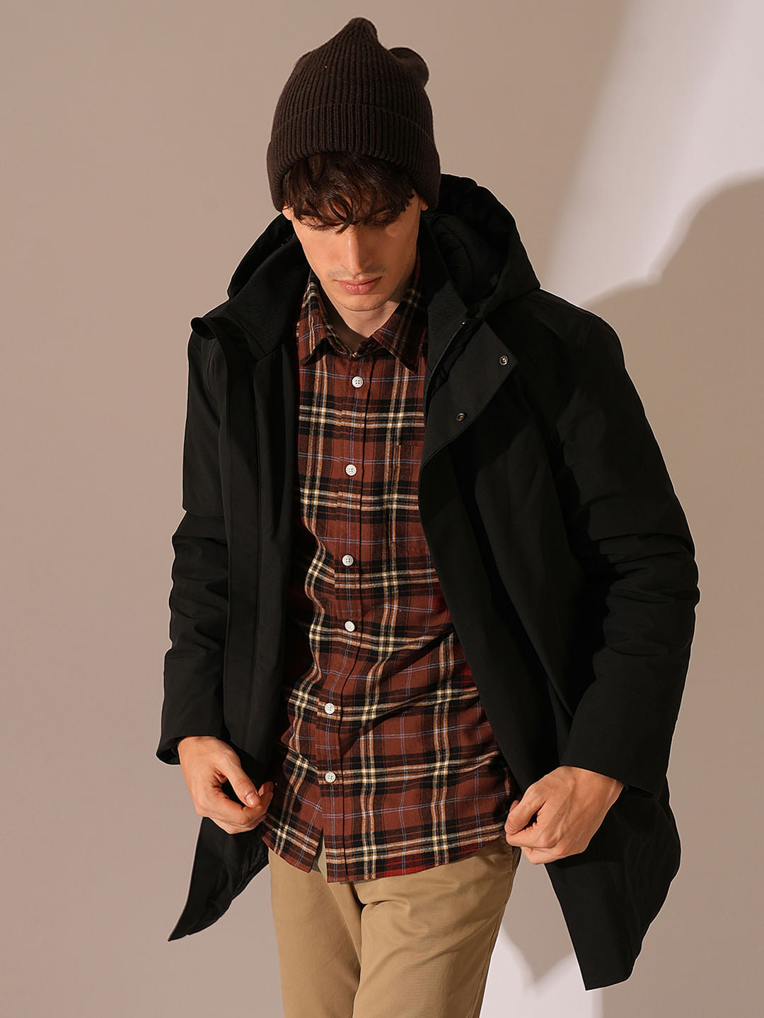 Red Check Print Cotton Shirt