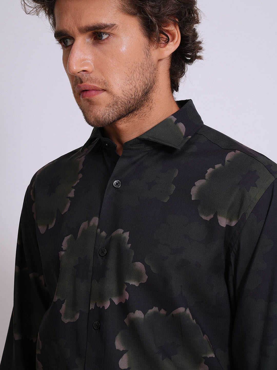 Black Floral Shirt