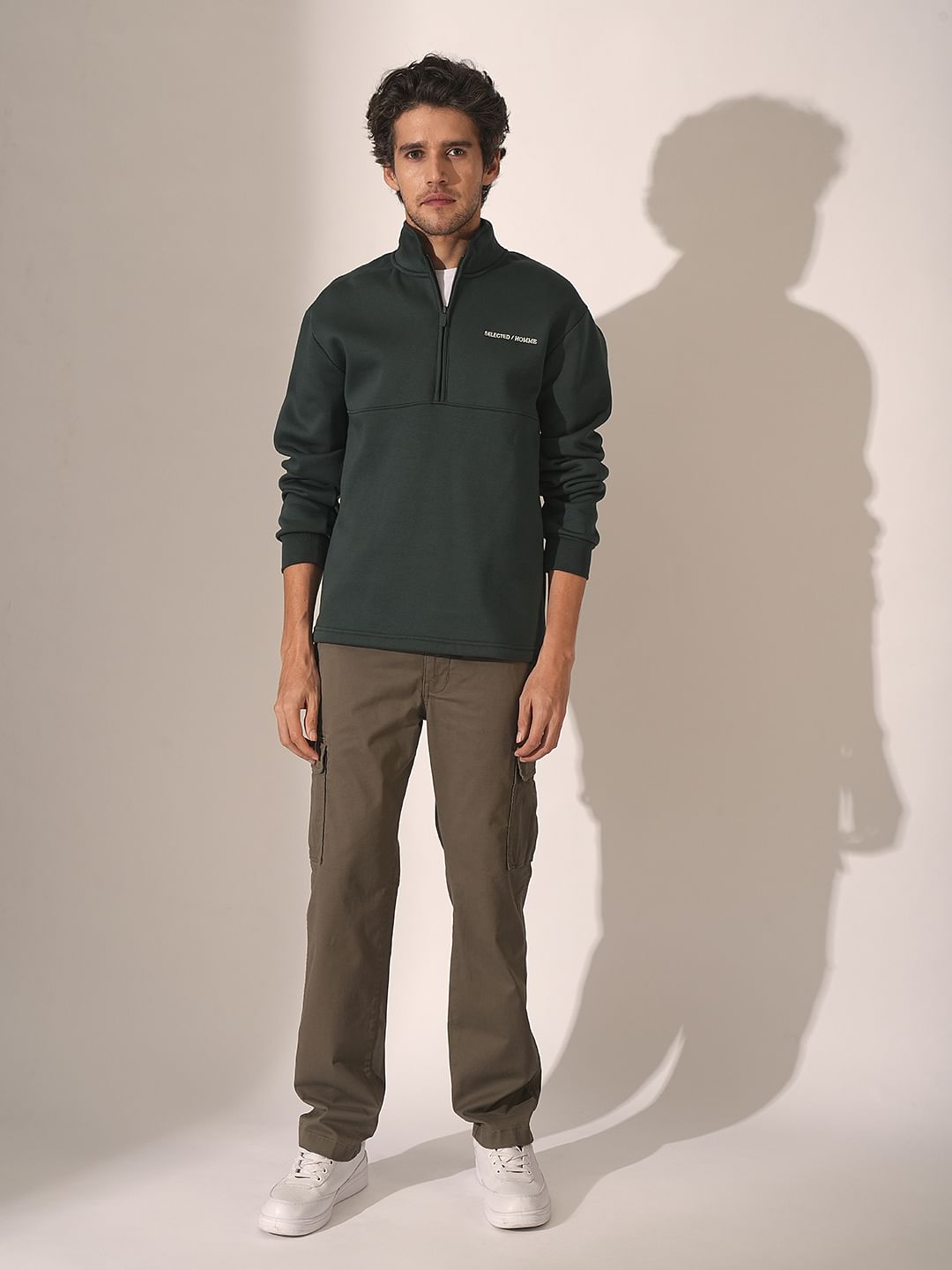 Olive Mid Rise Cargo Pants