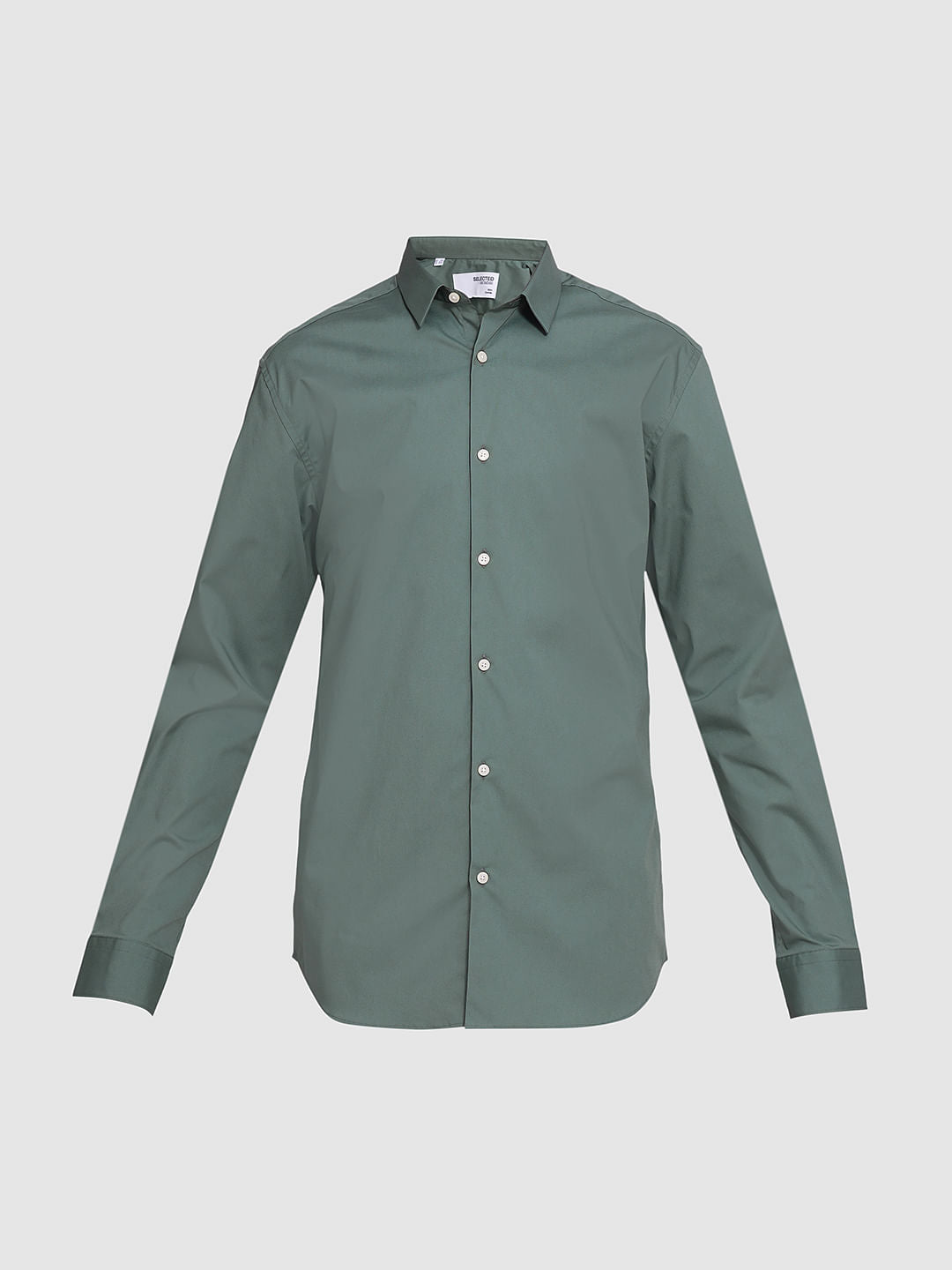 Green Cotton Formal Shirt