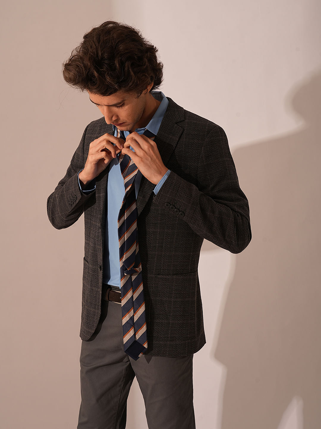 Blue Cotton Formal Shirt