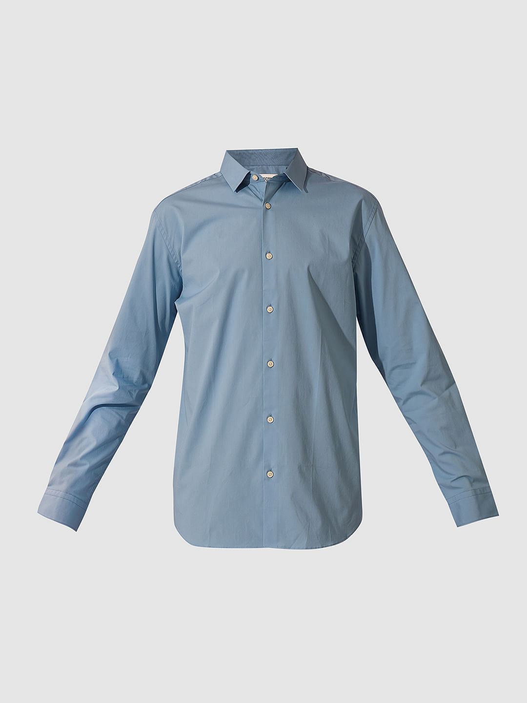 Blue Cotton Formal Shirt