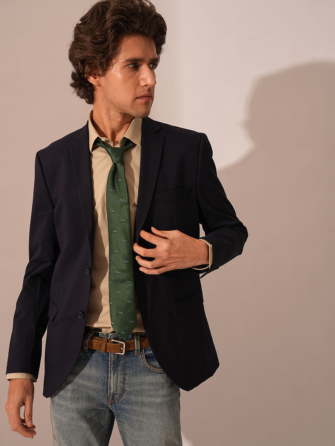 Beige Cotton Formal Shirt