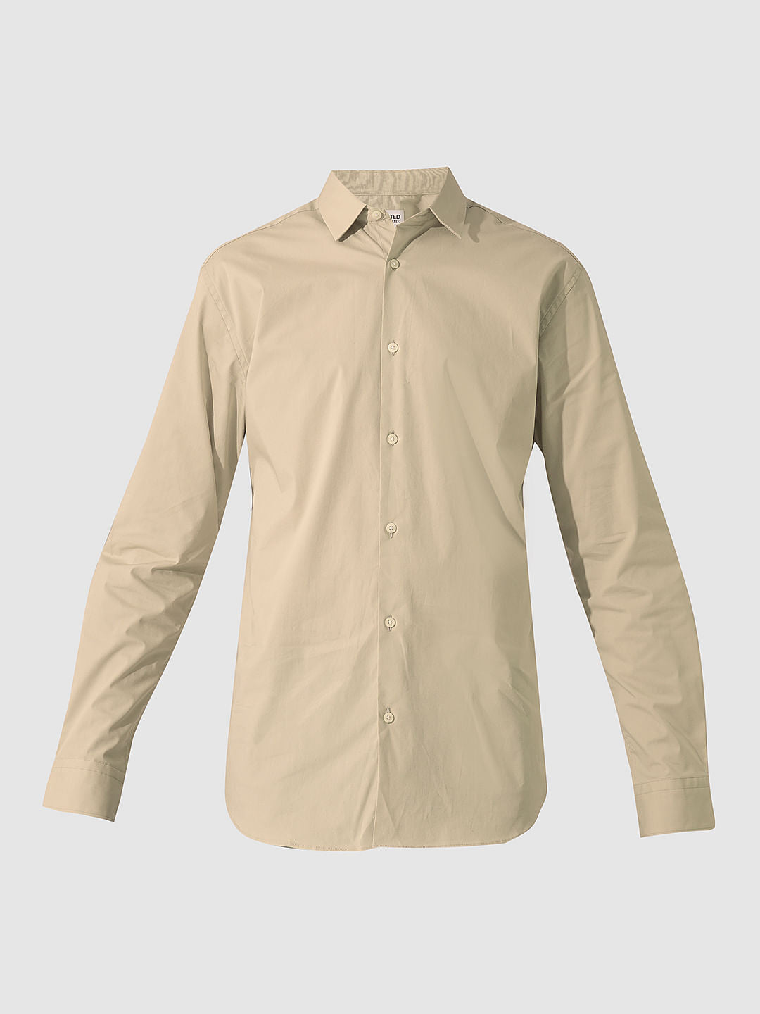 Beige Cotton Formal Shirt