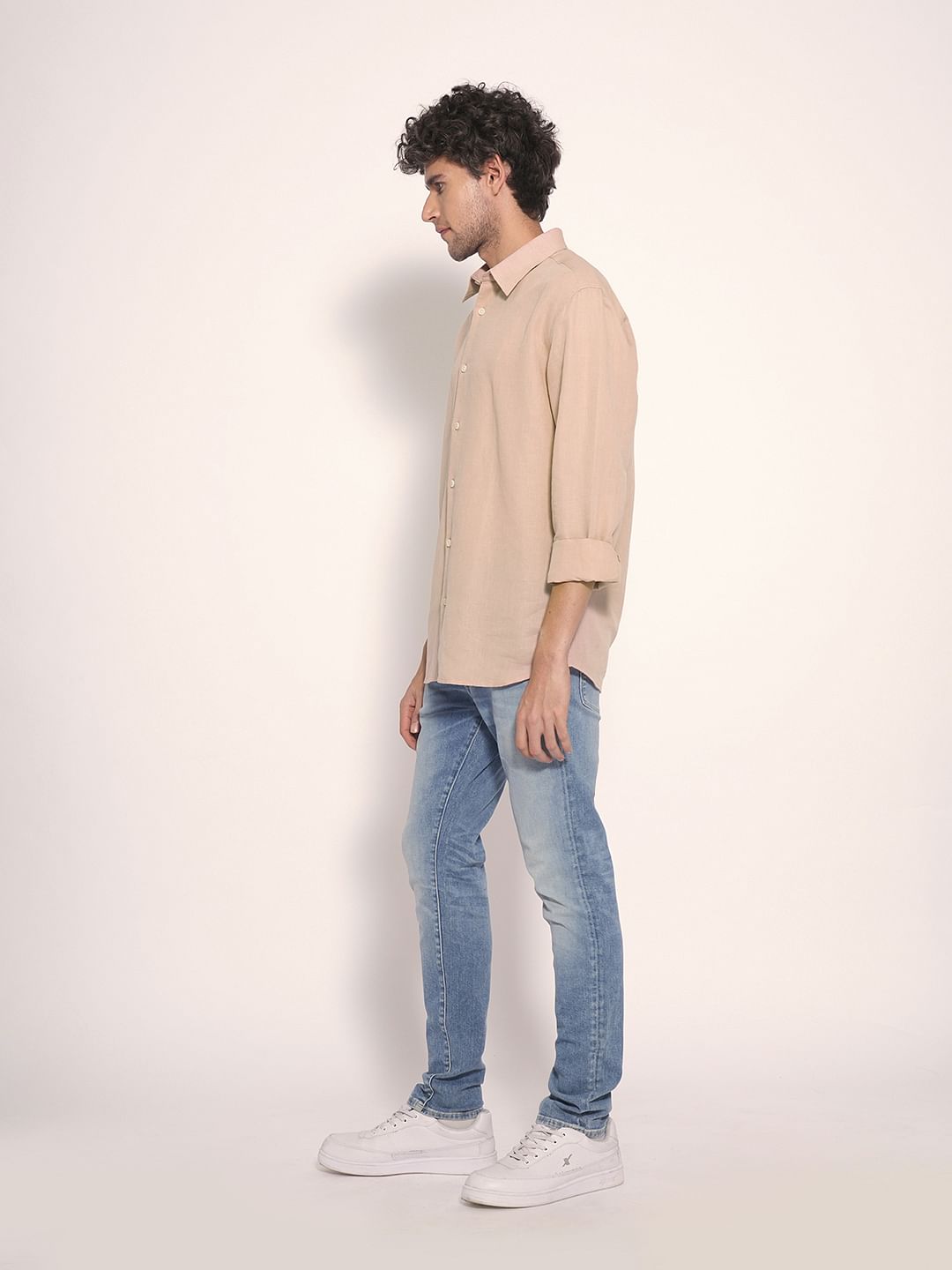 Pink Linen Full Sleeves Shirt