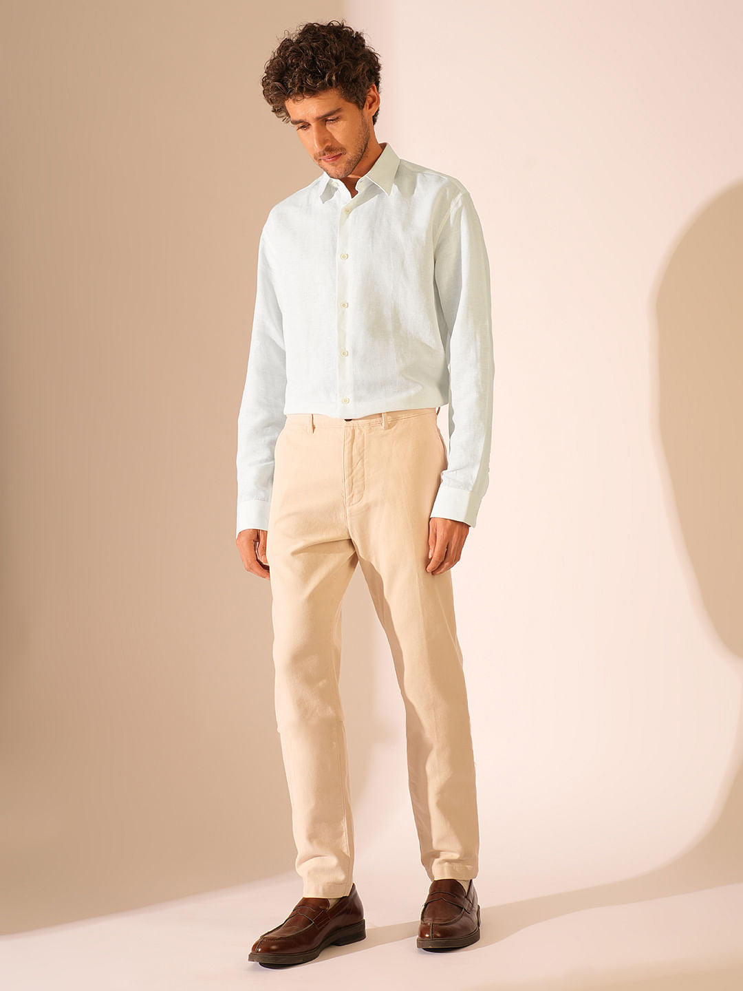 White Linen Full Sleeves Shirt