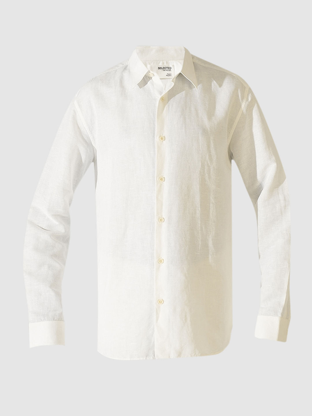 White Linen Full Sleeves Shirt