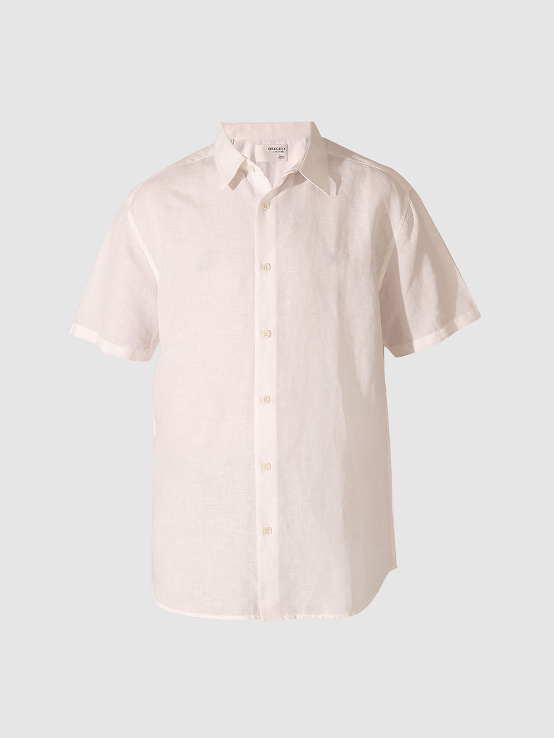 White Linen Short Sleeves Shirt