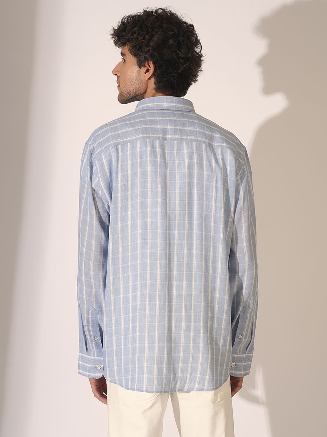Blue Check Print Full Sleeves Shirt