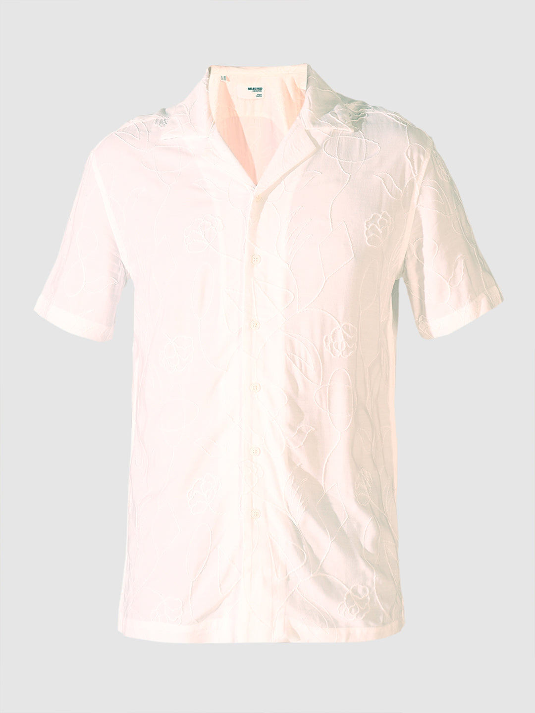 White Cuban Collar Viscose Shirt