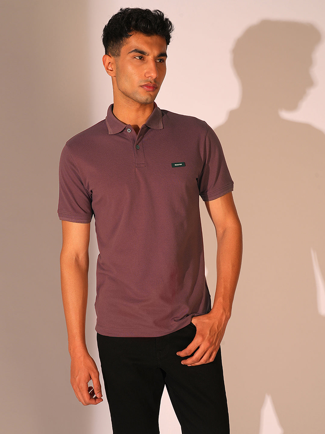 Rose Brown Slim Fit Polo