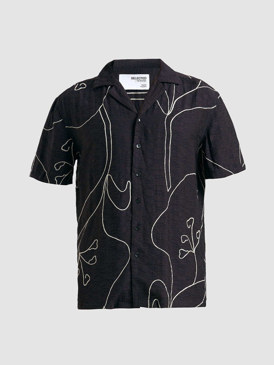 Printed Resort Collar Shirt - Black