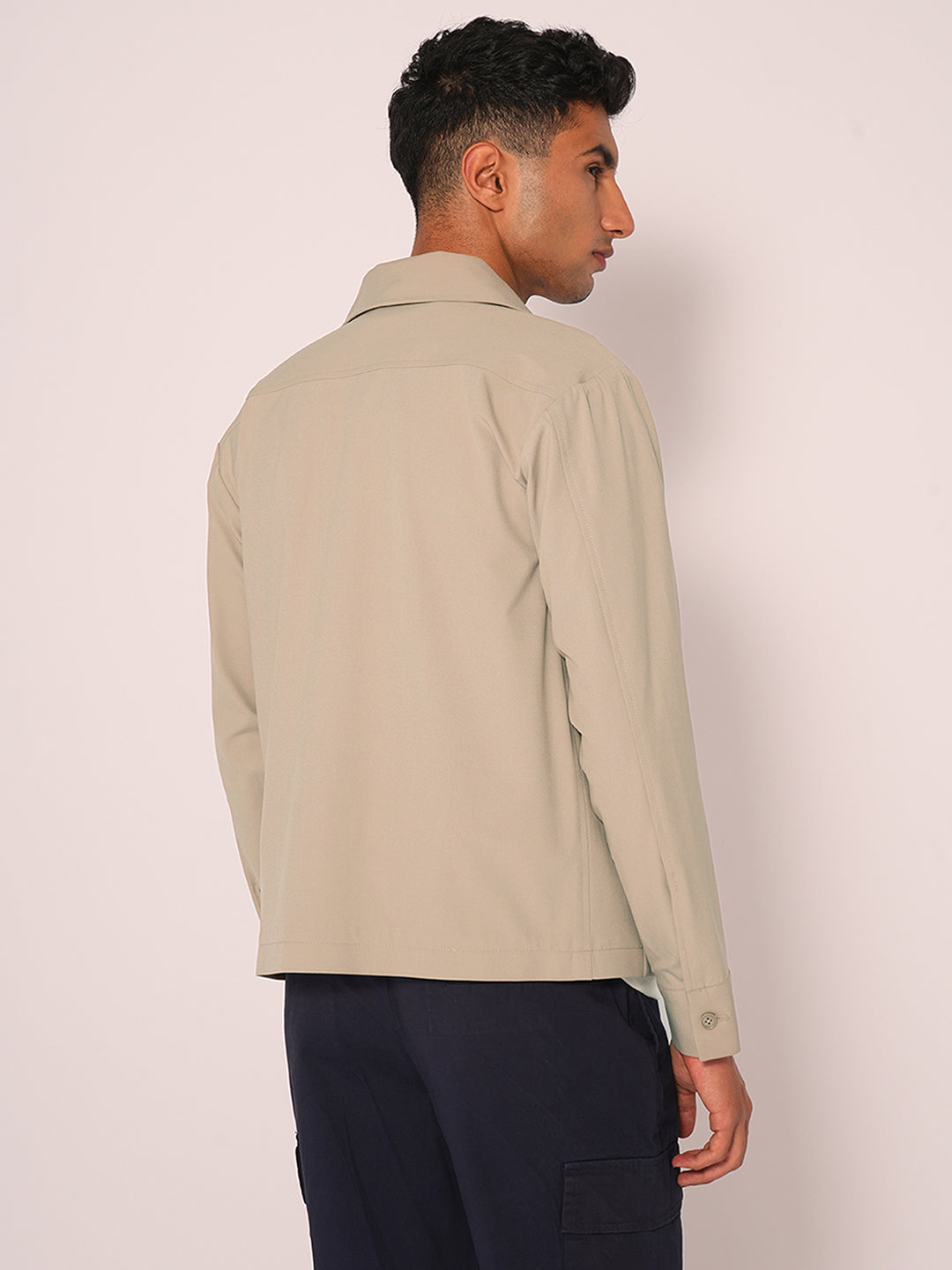 Beige Cotton Overshirt