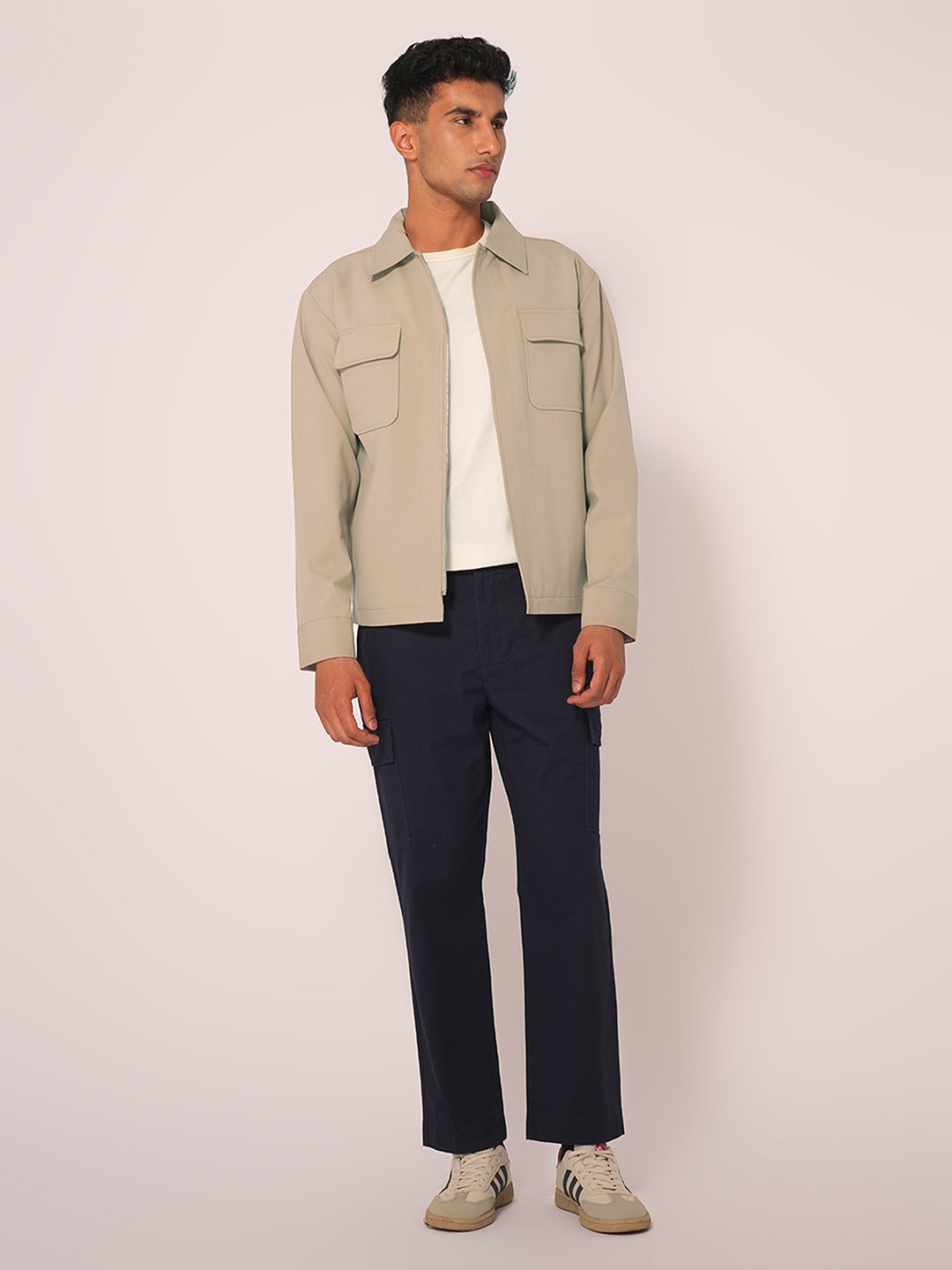 Beige Cotton Overshirt