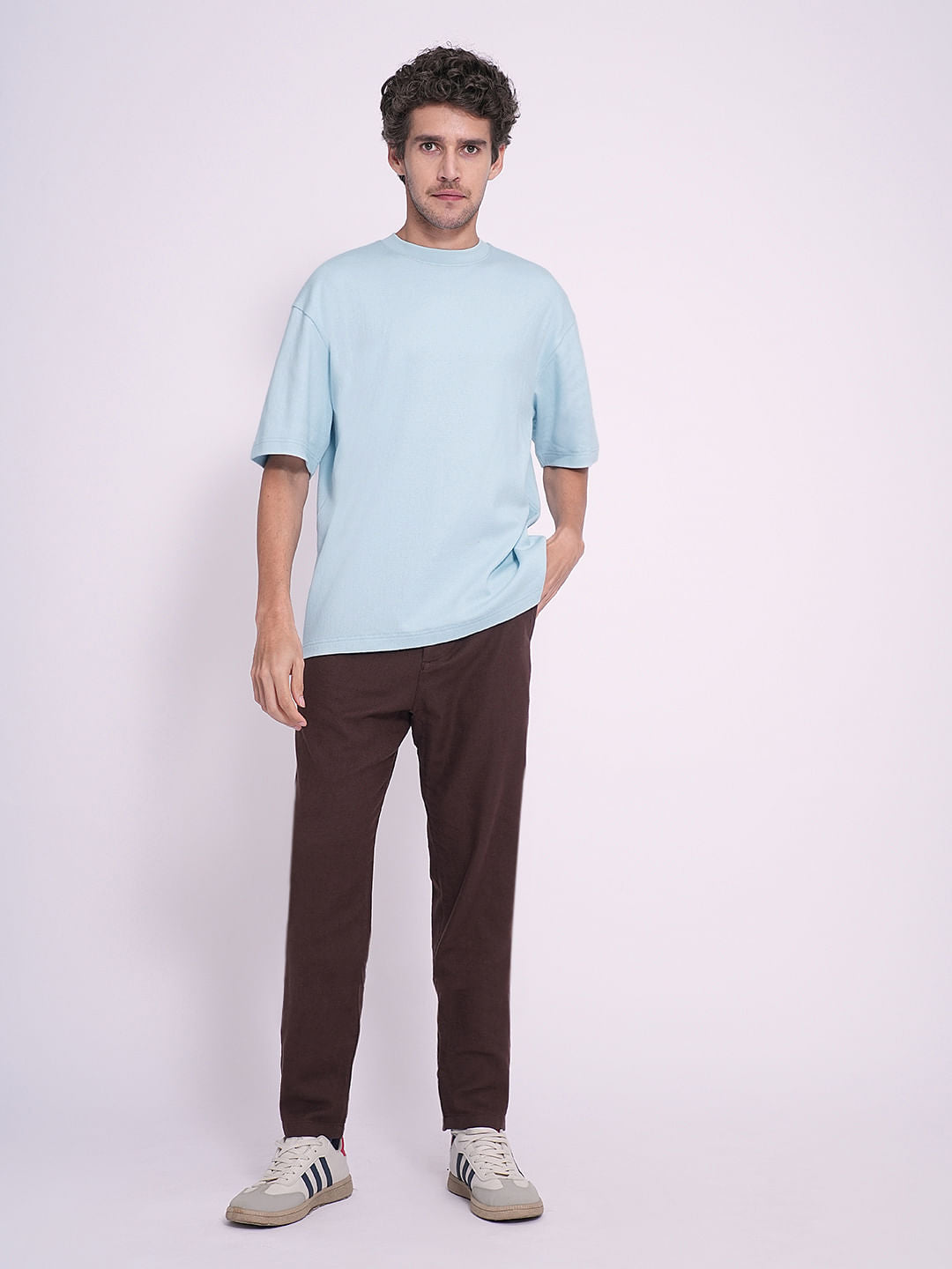 Light Blue Textured T-Shirt