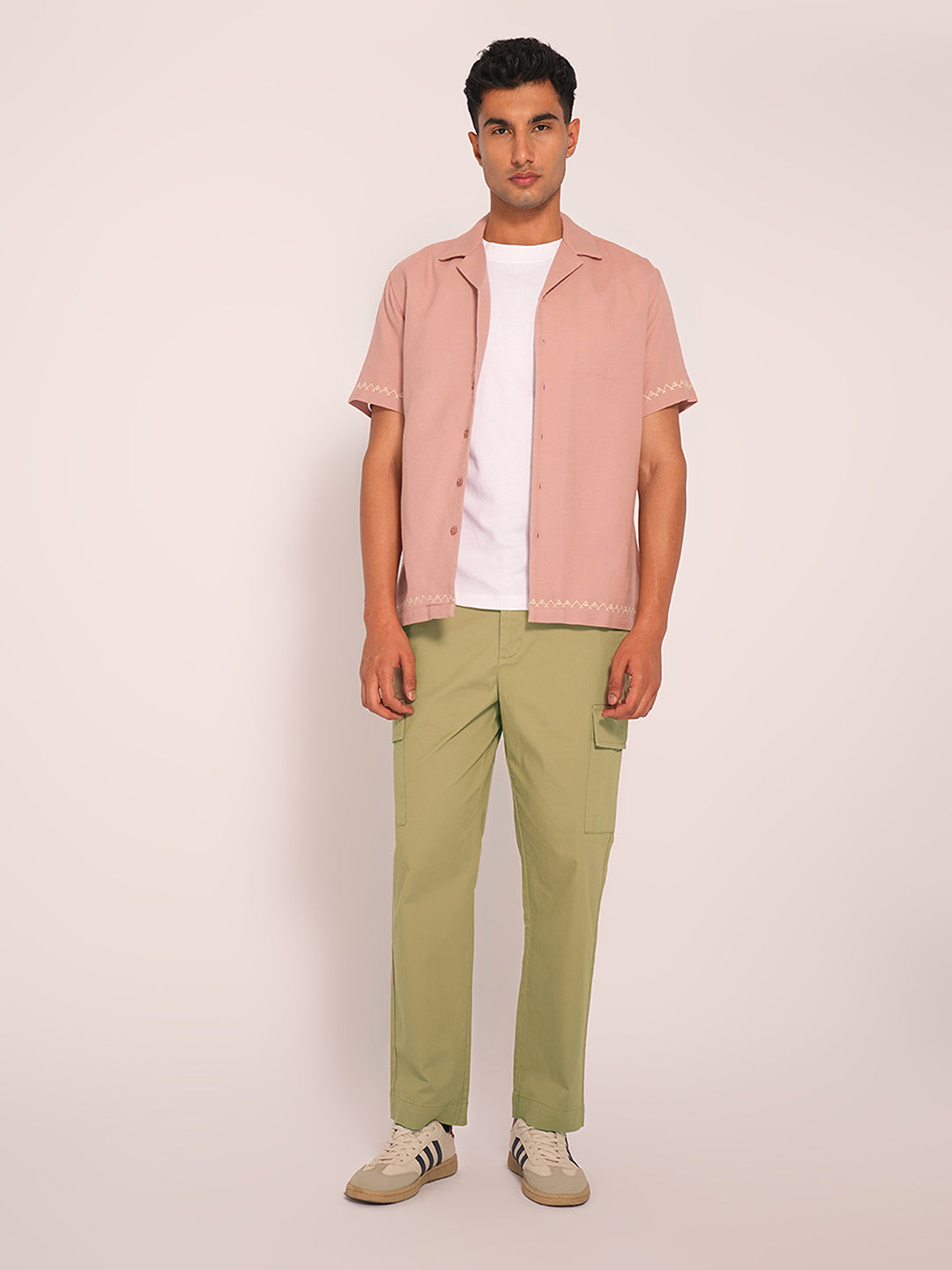 Green Mid Rise Cargo Pants