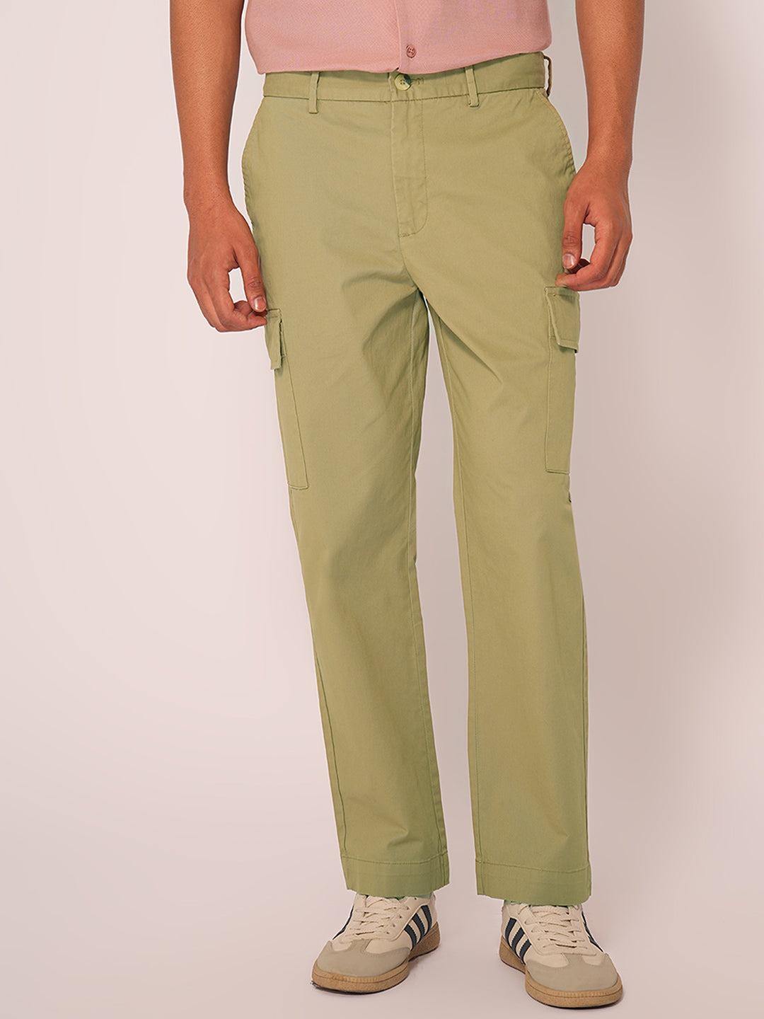 Green Mid Rise Cargo Pants