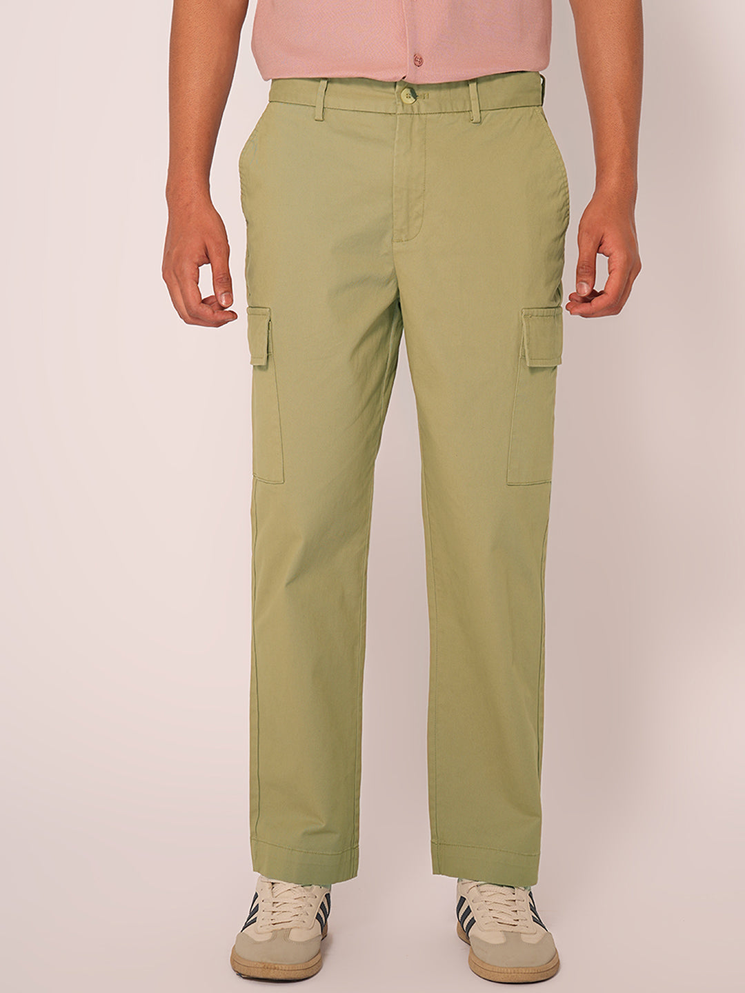 Green Mid Rise Cargo Pants