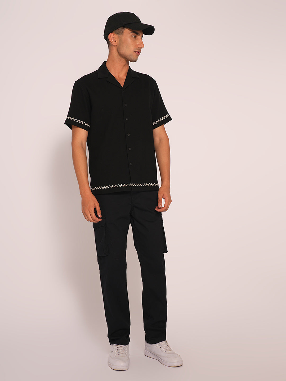 Black Regular Fit Cargo Pant