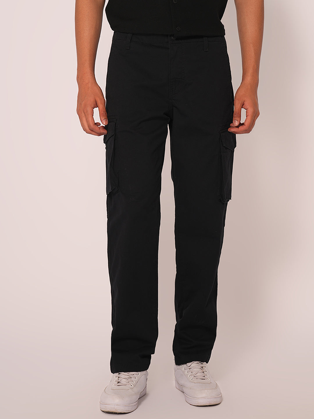 Black Regular Fit Cargo Pant