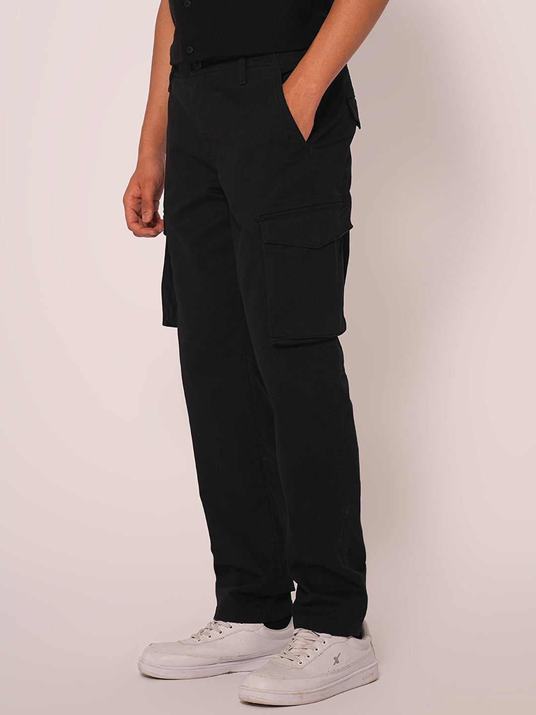 Black Regular Fit Cargo Pant