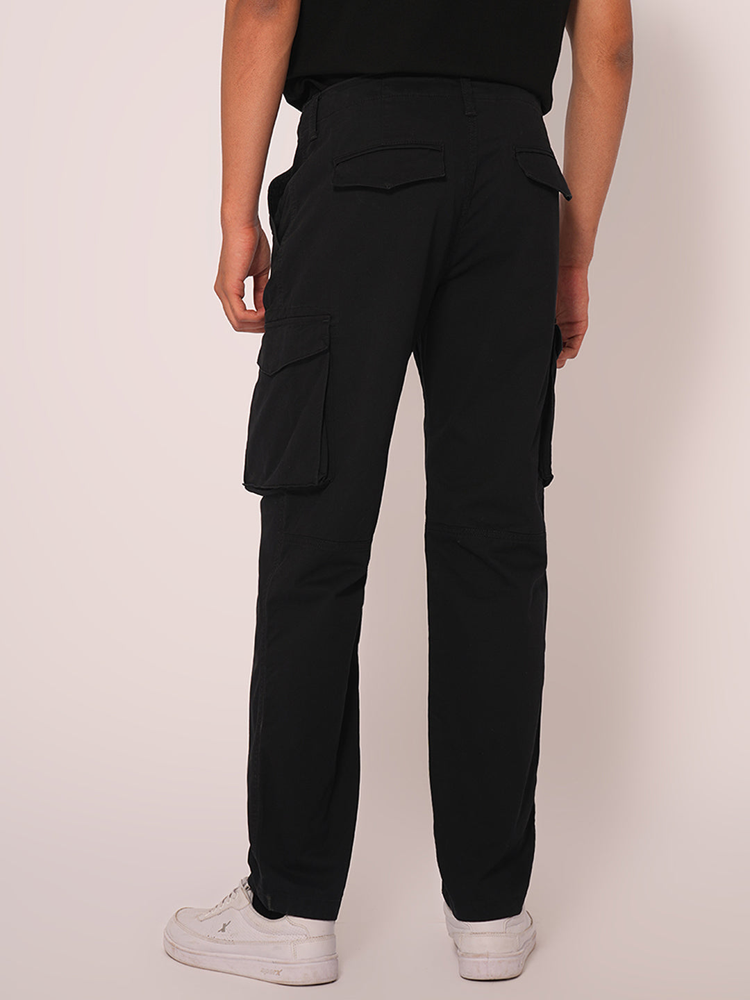 Black Regular Fit Cargo Pant