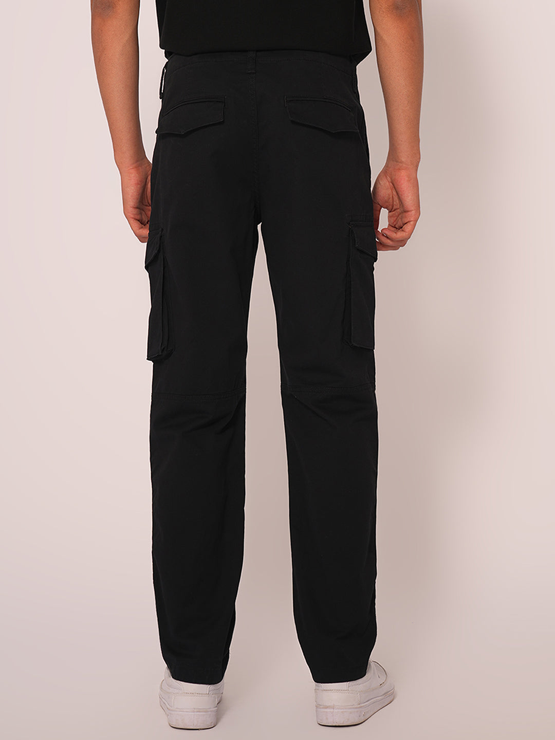 Black Regular Fit Cargo Pant