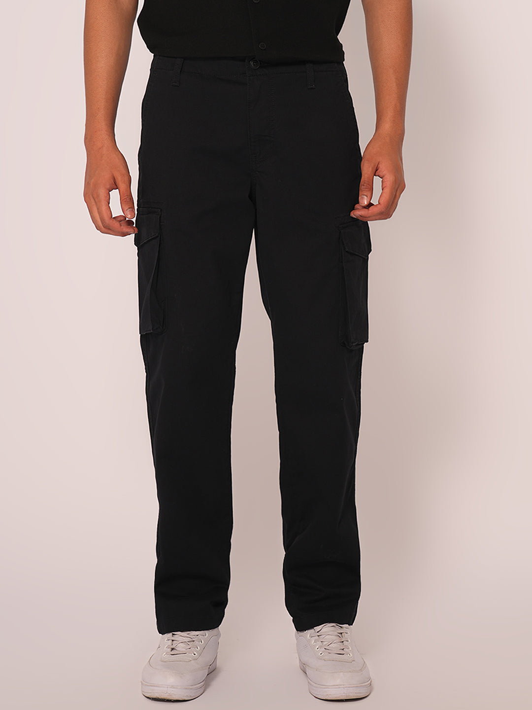 Black Regular Fit Cargo Pant