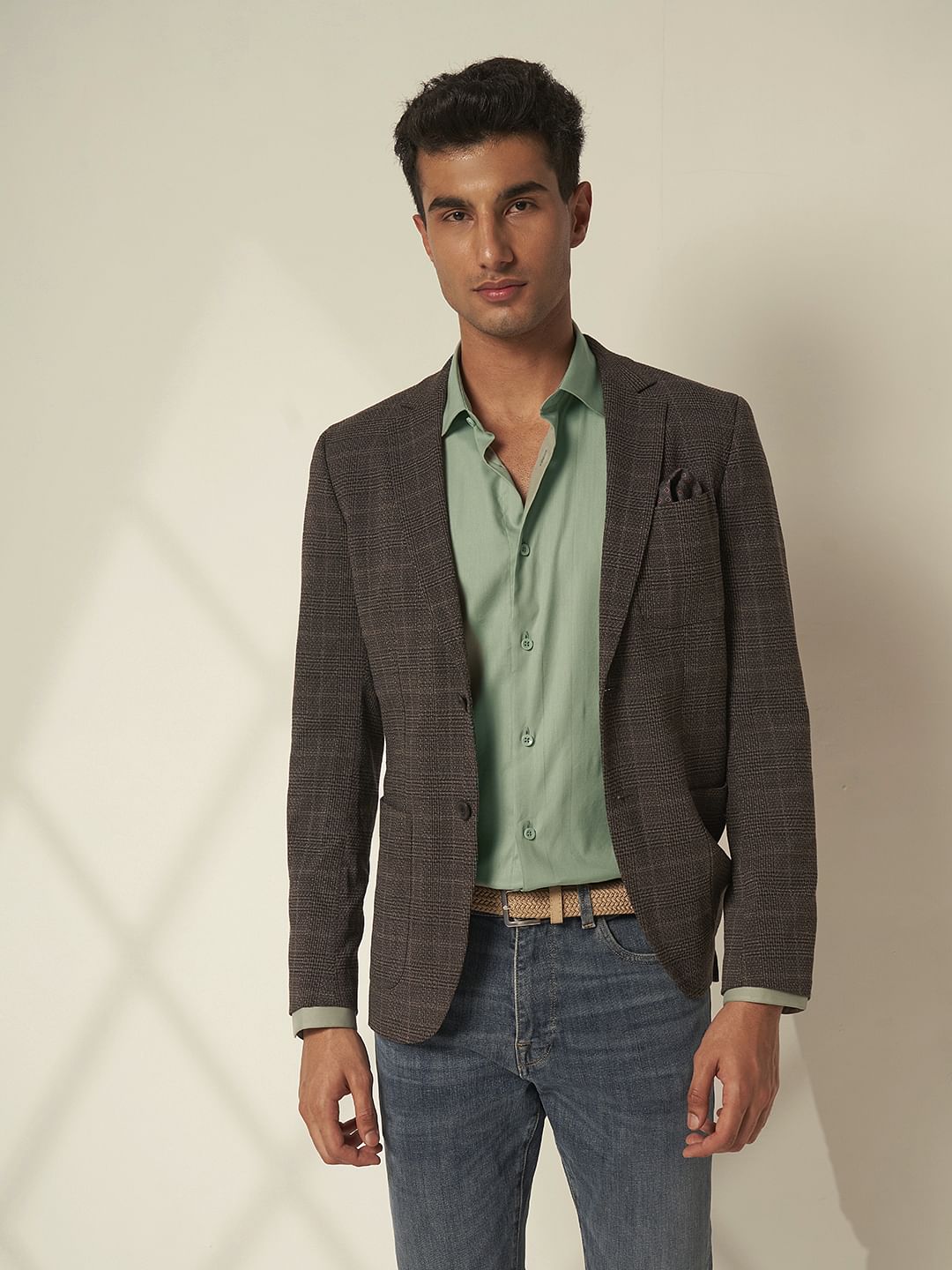 Green Cotton Full Sleeves Shirt