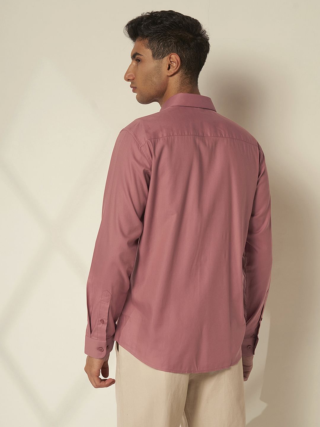 Pink Cotton Full Sleeves Shirt