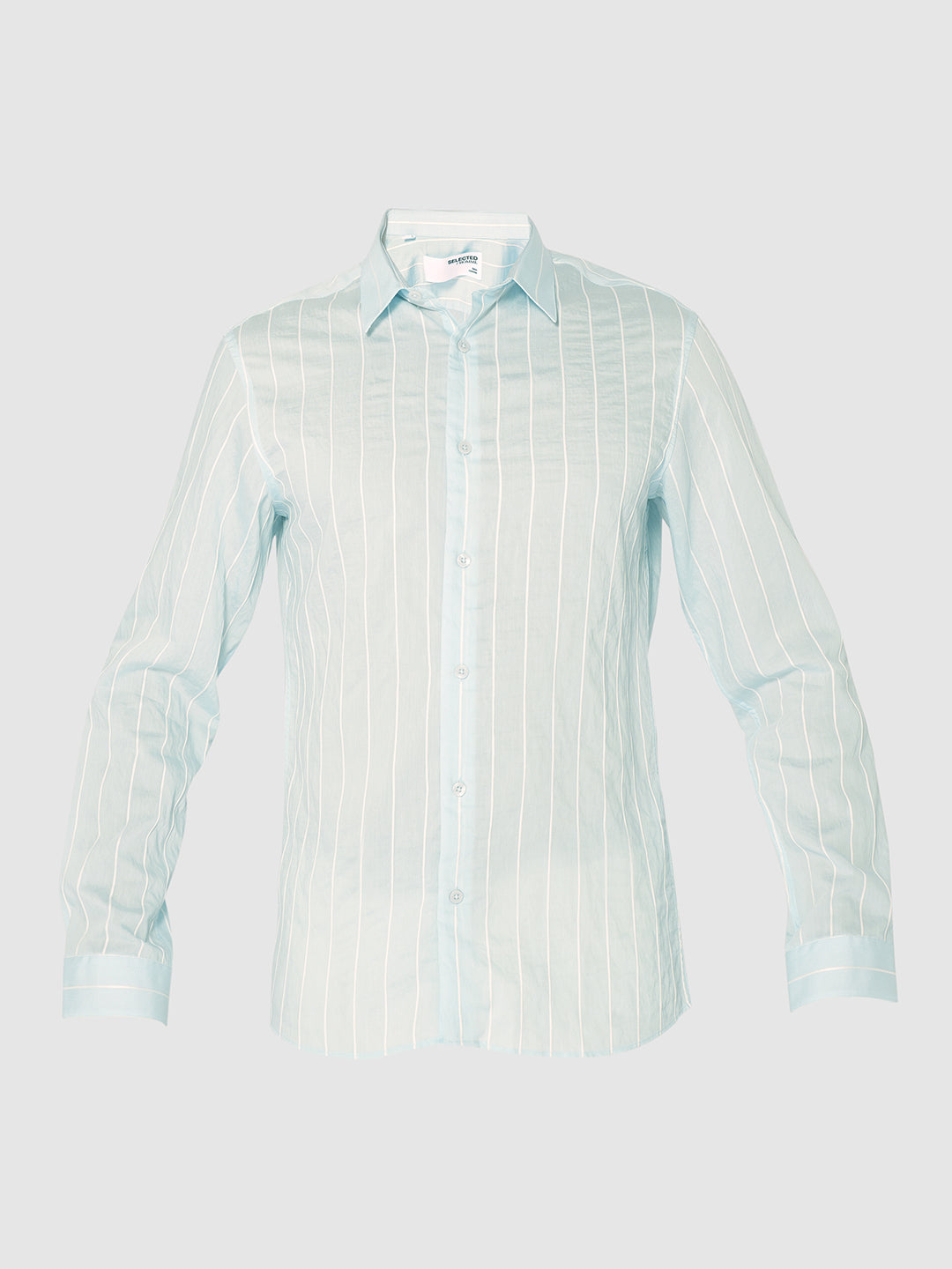 Blue Striped Slim Fit Cotton Shirt
