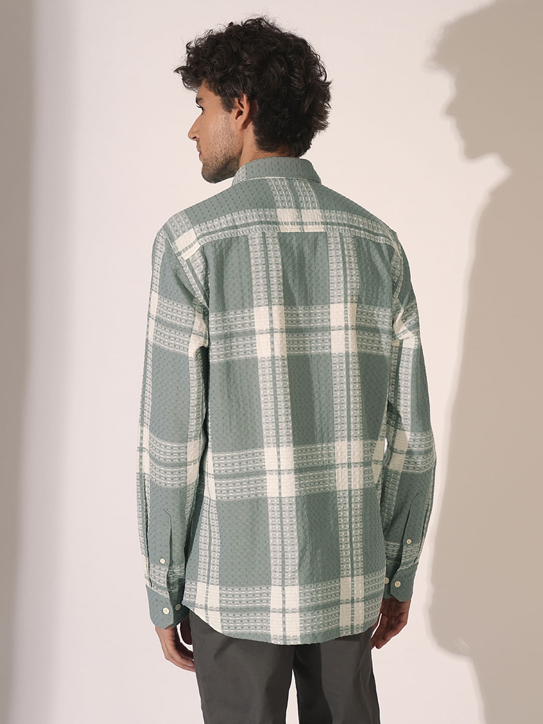 Green Check Cotton Shirt