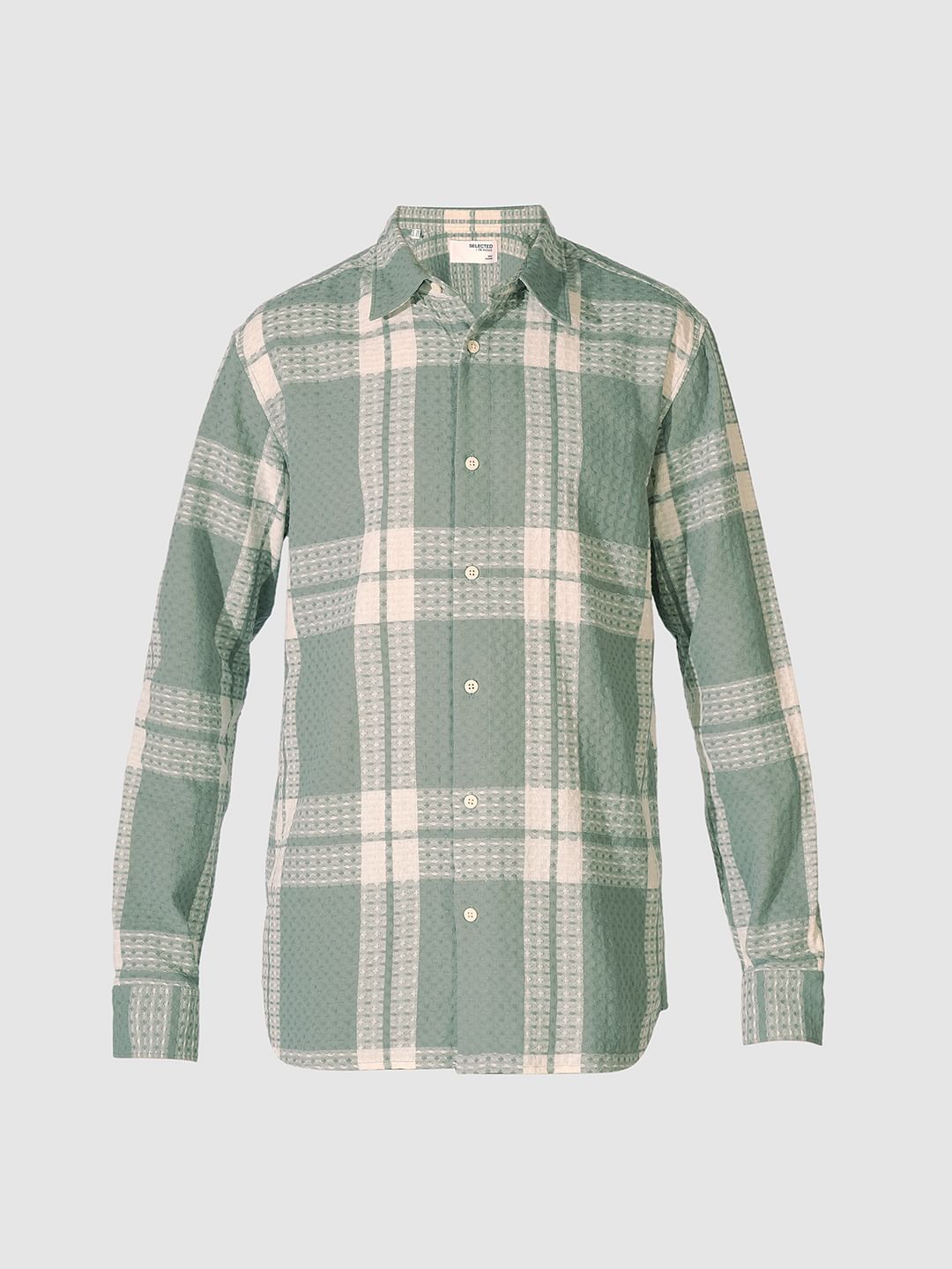 Green Check Cotton Shirt