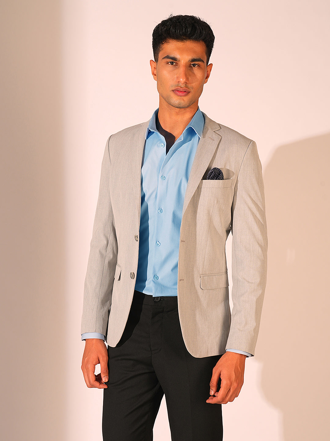 Light Blue Stretch Slim Fit Shirt