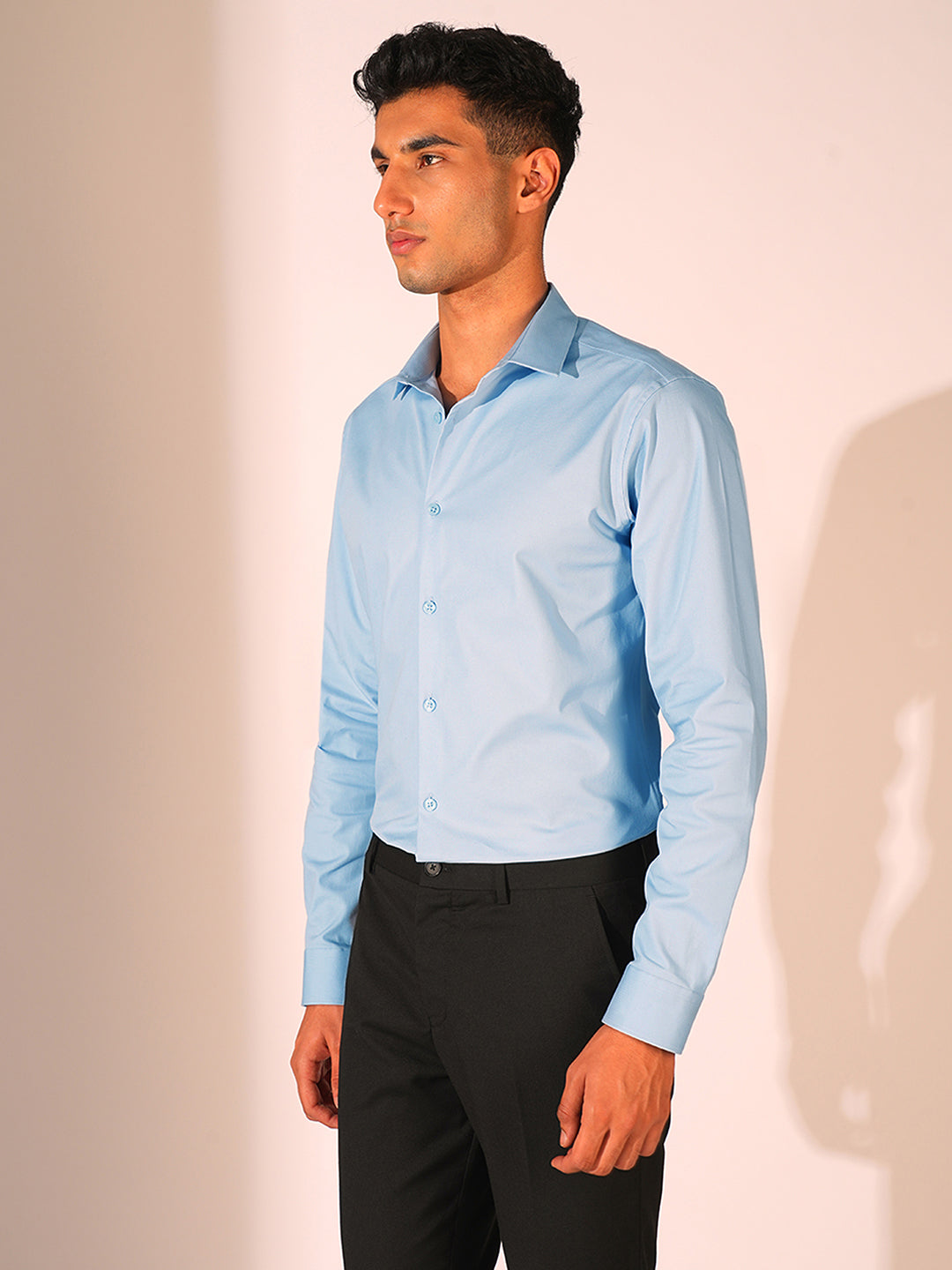 Light Blue Stretch Slim Fit Shirt
