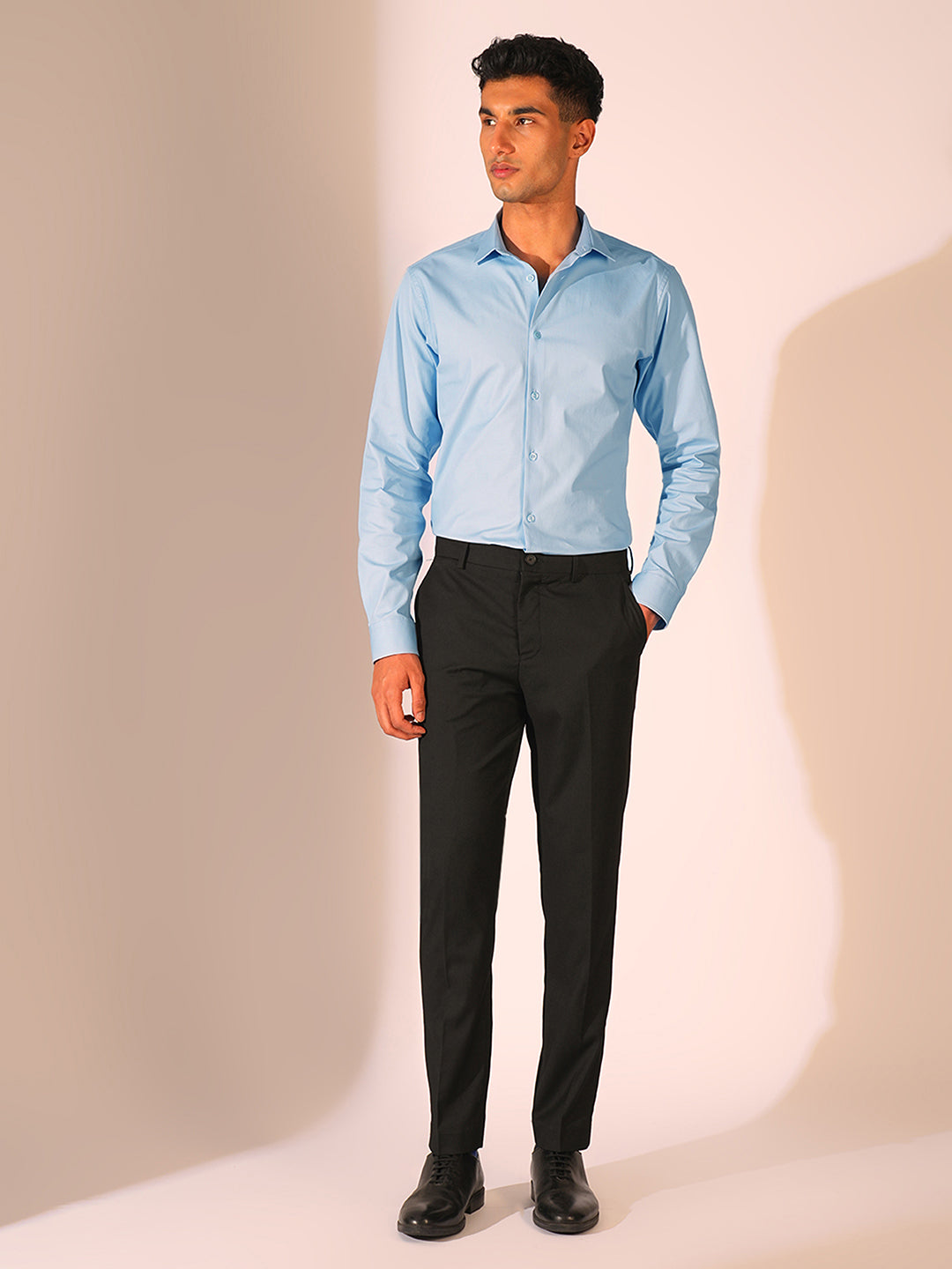 Light Blue Stretch Slim Fit Shirt