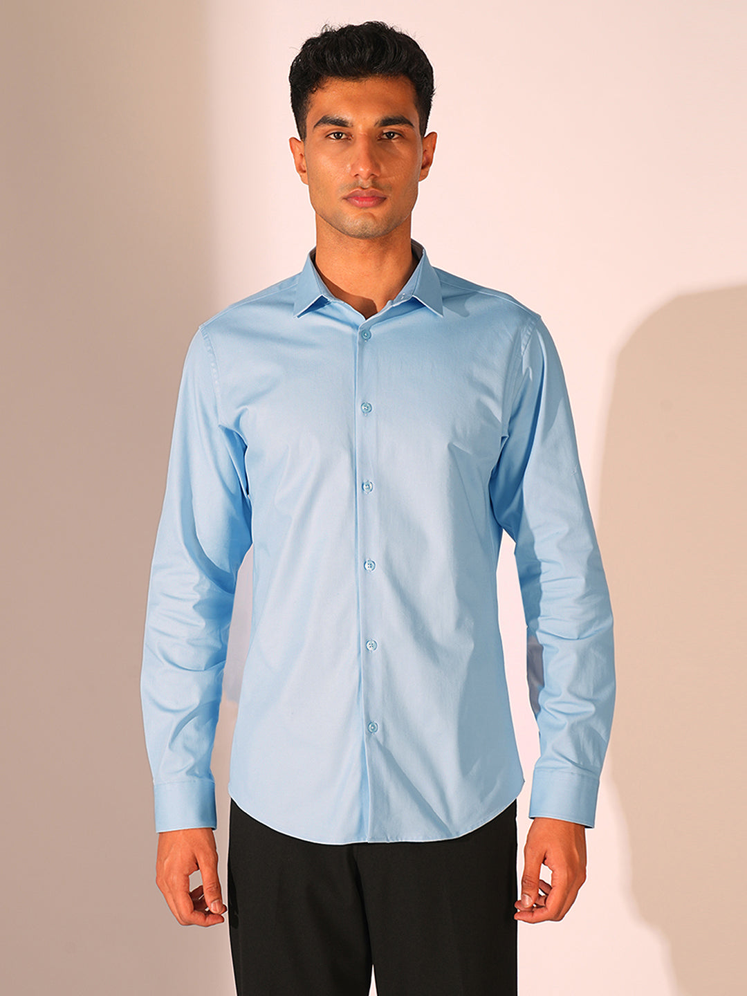 Light Blue Stretch Slim Fit Shirt