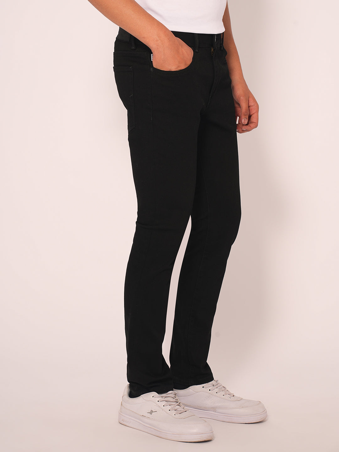 Black Mid Rise Slim Fit Jeans