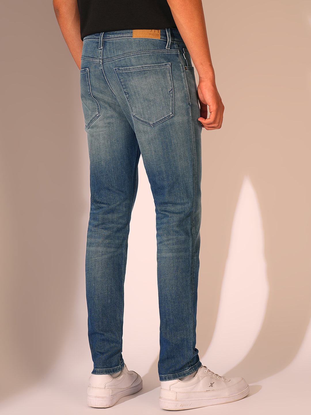 Blue Mid Rise Slim Fit Jeans