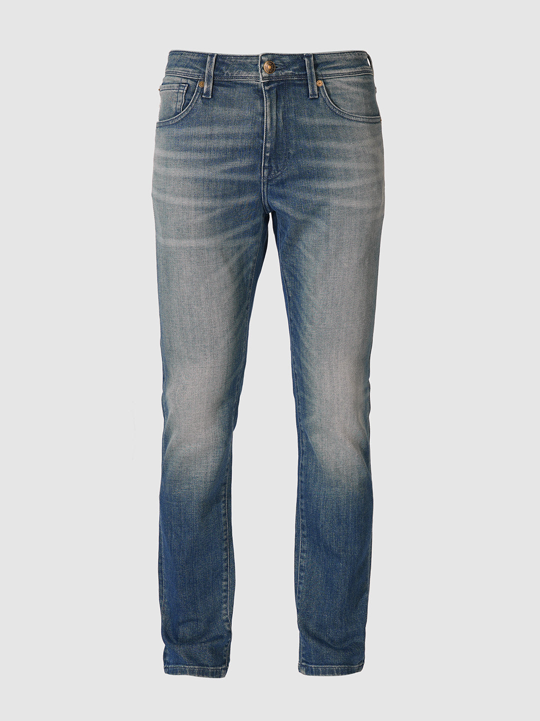 Blue Mid Rise Slim Fit Jeans