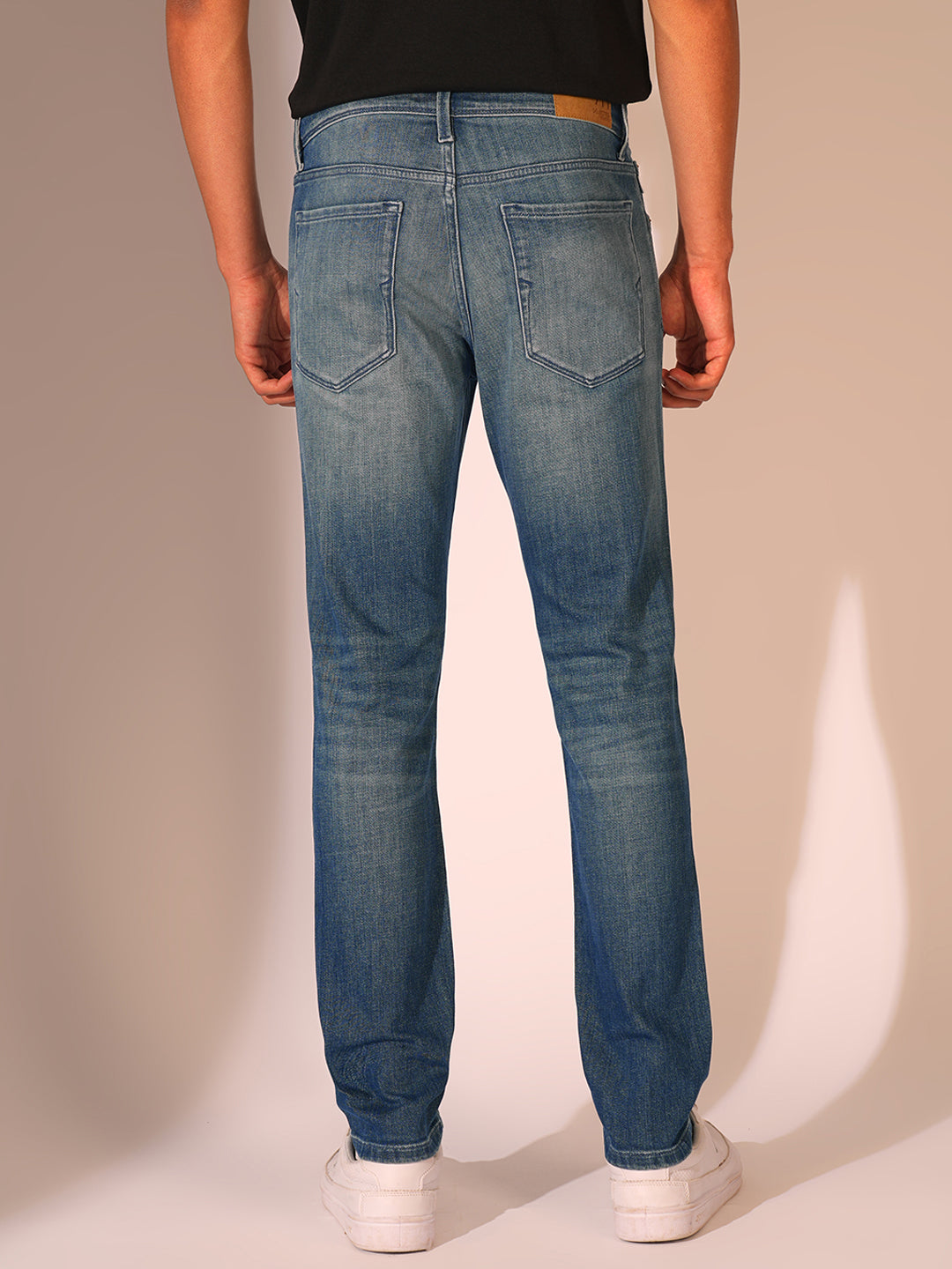 Blue Mid Rise Slim Fit Jeans