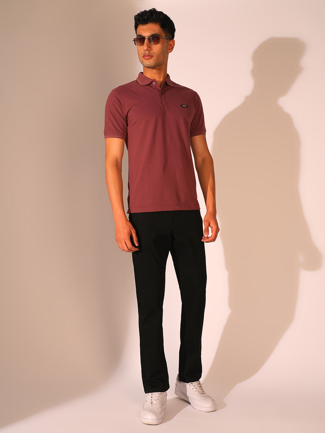 Black Mid Rise Straight Fit Jeans